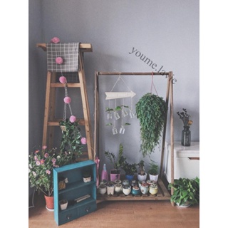 【采美生活】免運 綠蘿吊蘭實木花架置物架陽台花架子陽台客廳懸挂植物裝飾品小花園