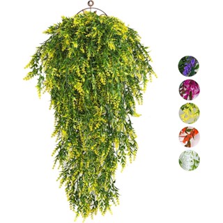 人造懸掛綠植物 蕨類植物常春藤薰衣草壁掛藤條植物牆配件室內 薰衣草壁掛