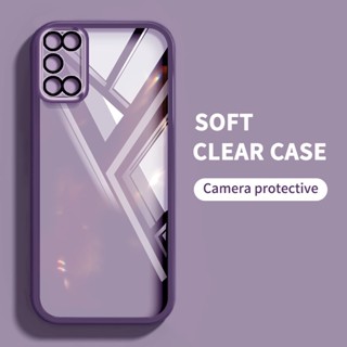 YBD 彩色透明手機殼適用於 OPPO A52 A92 A72 A53 A33 A32 全覆蓋相機帶鏡頭保護矽膠軟殼