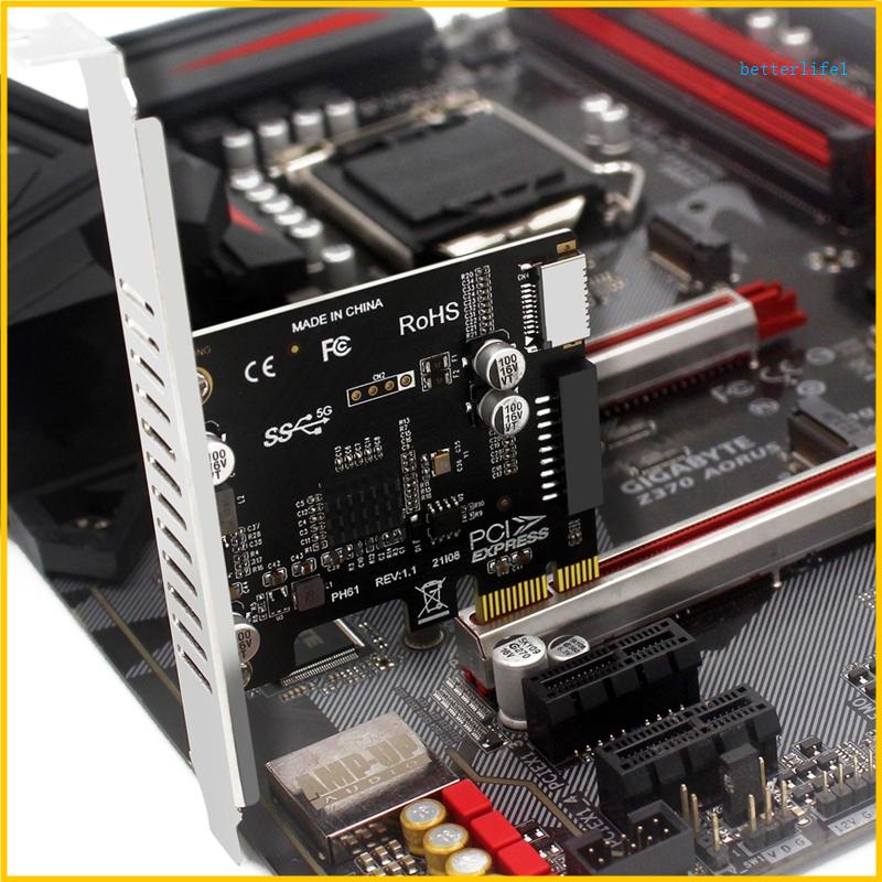 Btm PCI-E 轉 USB3 Type-E 前面板 Type-C 19P 擴展卡,適用於 PCI-E X1 - X1