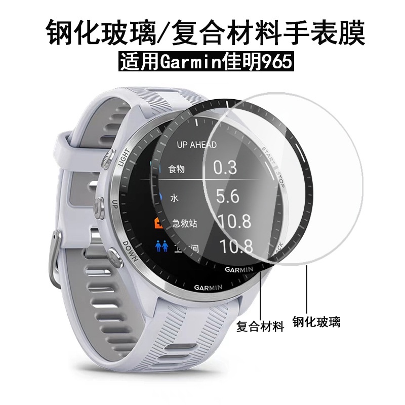 【5片裝】適用佳明965手錶保護膜佳明Forerunner955強化玻璃膜Garmin Forerunner965保護膜