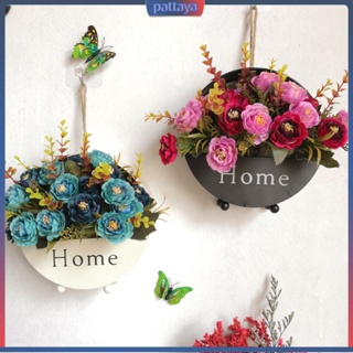 [現貨] 懸掛式花盆獨立式壁掛式 3 色家用金屬圓形壁掛花瓶