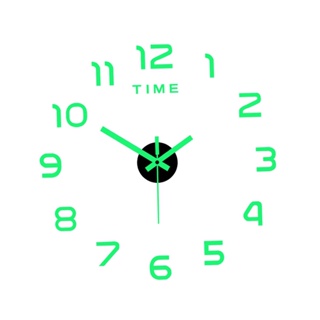 [PraskudeTW] 夜光掛鐘貼紙無框創意亞克力貼紙客廳裝飾裝飾時鐘