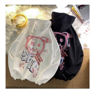 趣味塗鴉印花情侶毛衣連帽instagram時尚寬鬆韓版秋季長袖女上衣