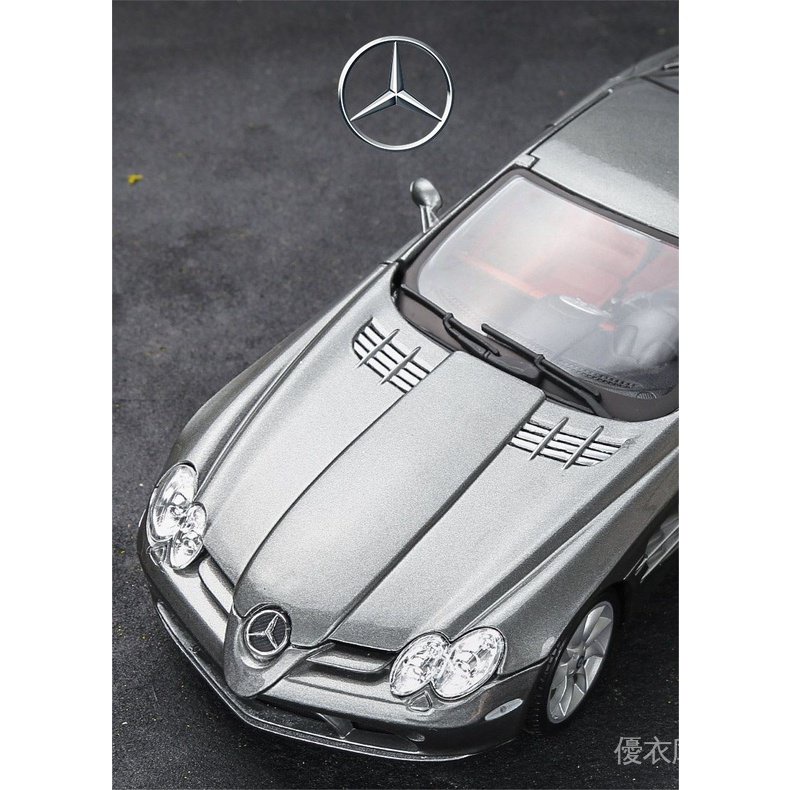 【品質保證】美馳圖正版合金車擺件Benz汽車賓士1:18 Mercedes SLR McLaren-黑 XY67