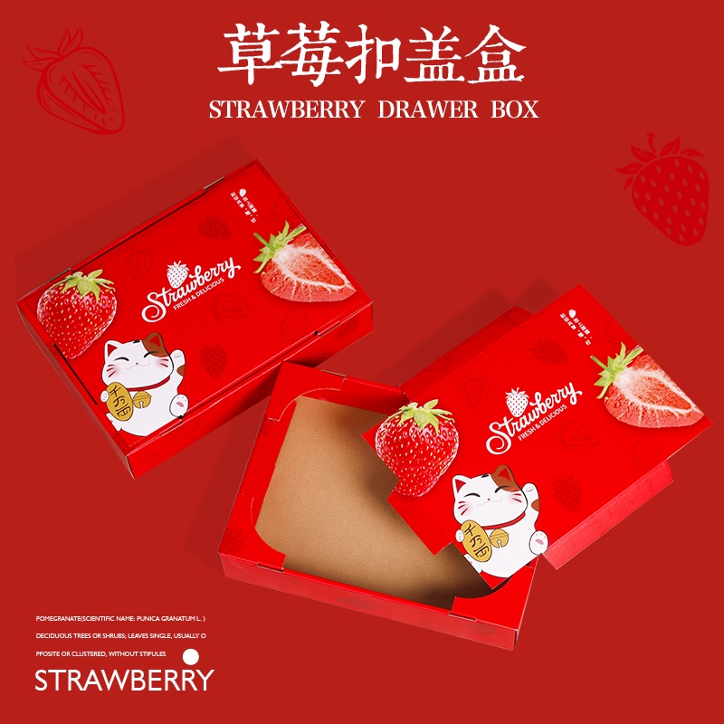 現貨【草莓盒】精品草莓禮盒包裝盒 高檔通用丹東牛奶鮮草莓水果空盒子 禮品盒訂製
