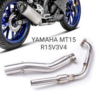 用於 R15V3V4 MT15 2020-2022 彎頭管的摩托車排氣前連接管,帶 O2 傳感器連接到 51mm 消音器