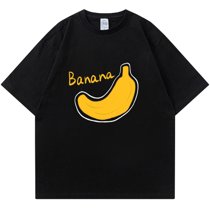 CHRY STUDIO 趣味香蕉印花T恤圓領夏季潮牌高街原創設計感情侶短袖