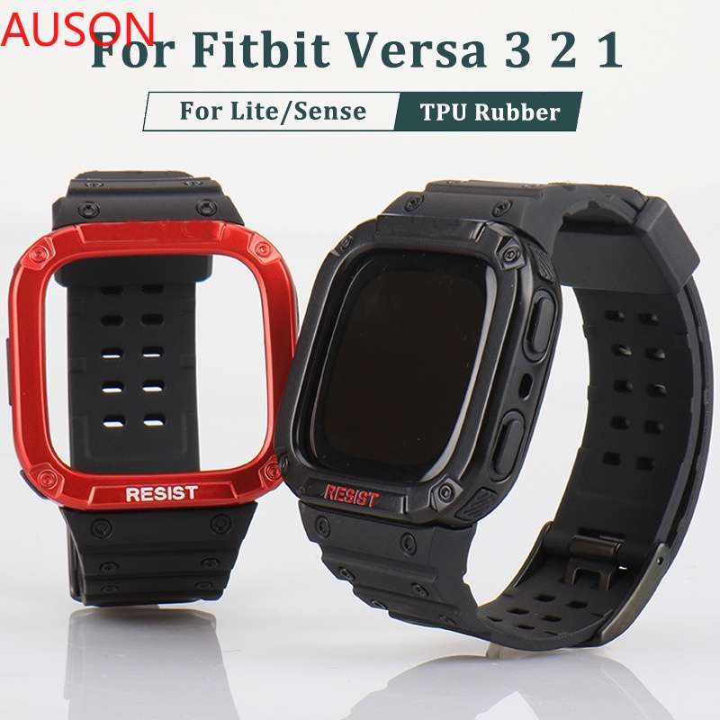 2022 錶帶兼容 Fitbit versa 3 2 1 保護套智能手錶保護套 TPU 外殼,適用於 versa Sen
