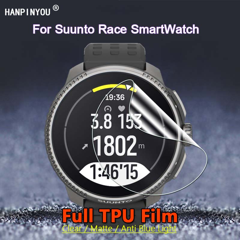 2 件適用於 Suunto Race 智能手錶透明/啞光/防藍光軟 TPU 水凝膠膜屏幕保護膜 - 非玻璃