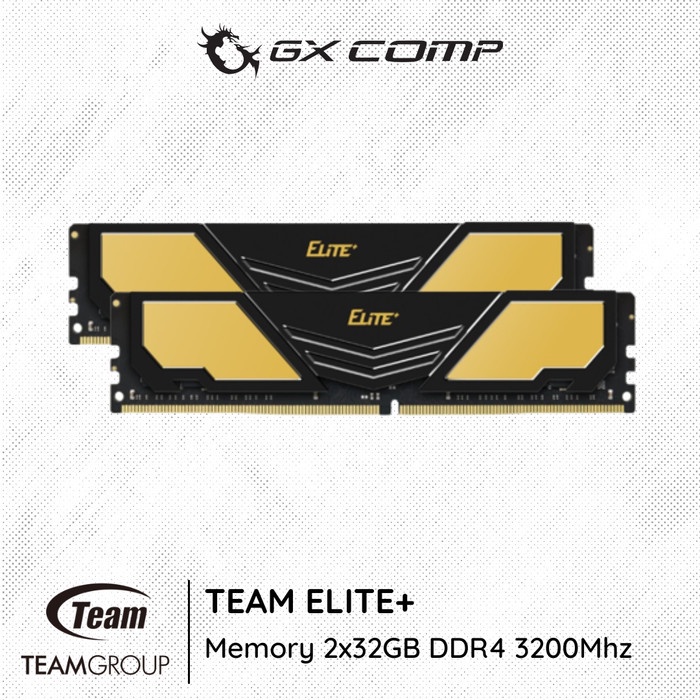 內存 Ram Team Elite Plus DDR4 2X32GB 3200 Teamgroup 64GB PC 32