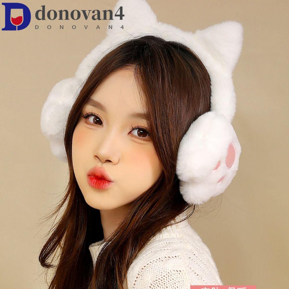 DONOVAN可愛耳罩,貓的爪子抗風貓毛絨耳罩,可愛保持溫暖耳罩防寒耳加熱器戶外