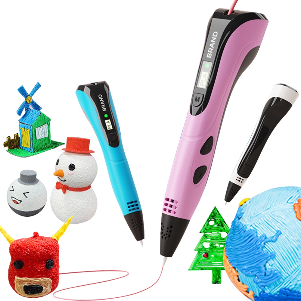 全新三維打印筆 DIY 藝術工藝塗鴉繪圖 3d 筆套裝適合兒童兒童生日聖誕節創意液晶顯示器帶 PLA 燈絲