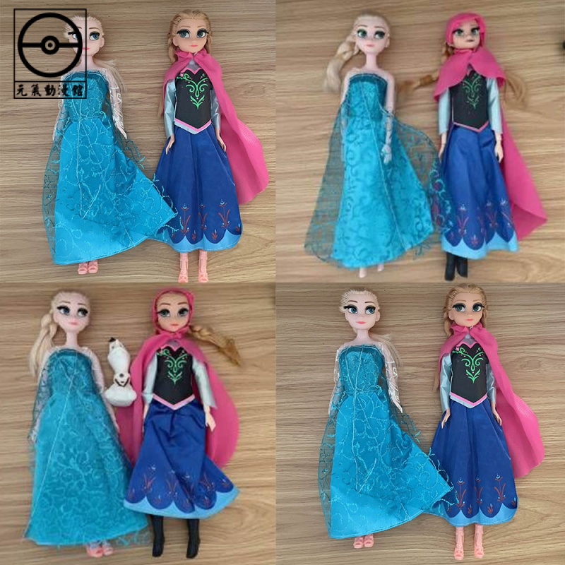 元氣動漫 2 件/套 30 厘米迪士尼動漫電影莫阿娜冰雪奇緣女王公主艾爾莎安娜人偶可動模型娃娃玩具蛋糕人偶娃娃禮物家居裝