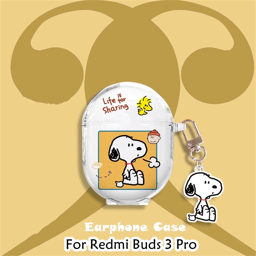 【快速發貨】適用於 Redmi Buds 3 Pro 保護套透明卡通圖案軟矽膠耳機套保護套