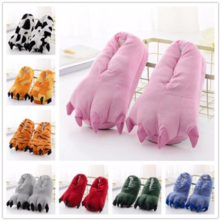 兒童 Kigurumi 拖鞋動漫卡通獨角獸恐龍鞋冬季動物爪子拖鞋
