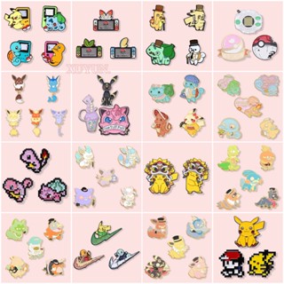 精靈寶可夢 2-5 件/套卡通日本動漫神奇寶貝系列套裝胸針皮卡丘松鼠 Bulbasaur 可愛精靈琺瑯別針服裝配飾首飾禮