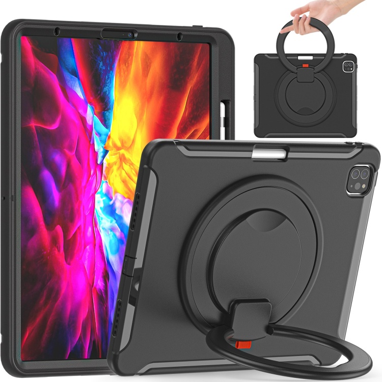 適用於 iPad Pro 12.9 2020 / 2018 的高品質防震 TPU + PC 保護套,帶 360 度旋轉可