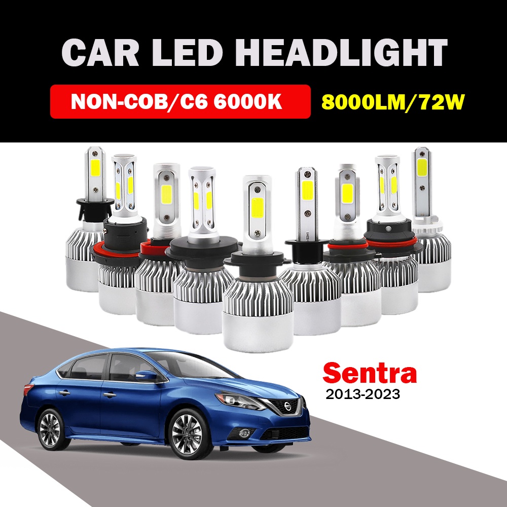 [2PCS] 適用於 Nissan Sentra 2013-2023 LED 汽車大燈遠近光燈燈泡 8000LM 72W