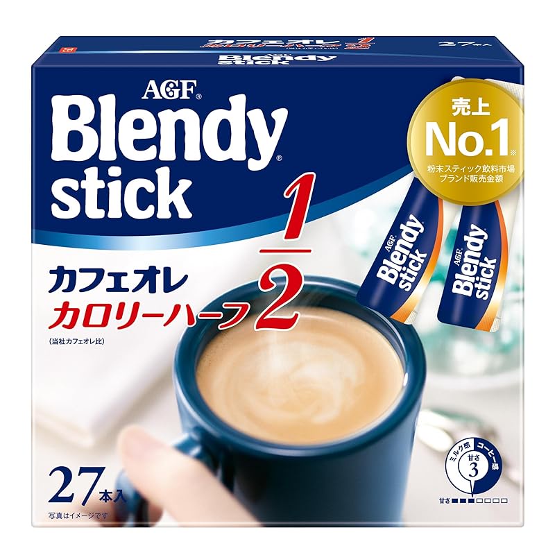 [日本直送]AGF Blendy Stick Café au Lait 半卡 27 条 [棒状咖啡] [无糖