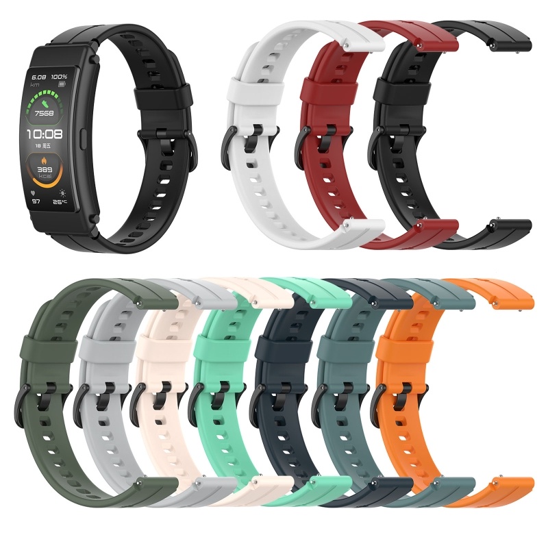 全新通用矽膠 16 毫米錶帶適用於華為 TalkBand B3 B6 TIMEX 手錶華為手錶 Fit 迷你矽膠腕帶