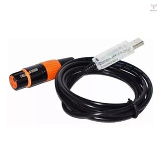 USB 公頭到 XLR 3 針母頭轉接器電纜 USB DMX512 介面轉接器電纜，內建 FTDI 晶片 RS485 模