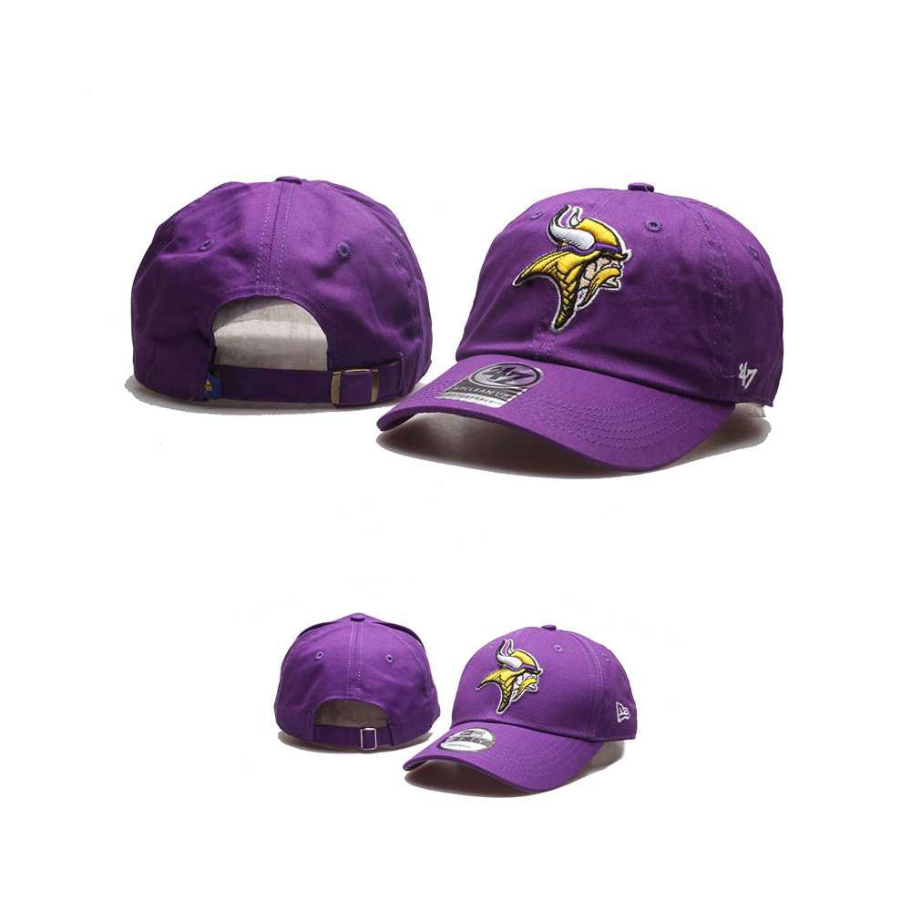 NFL 橄欖球帽 明尼蘇達維京人 Minnesota Vikings 彎簷 老帽 棒球帽 男女通用  嘻哈時尚潮帽