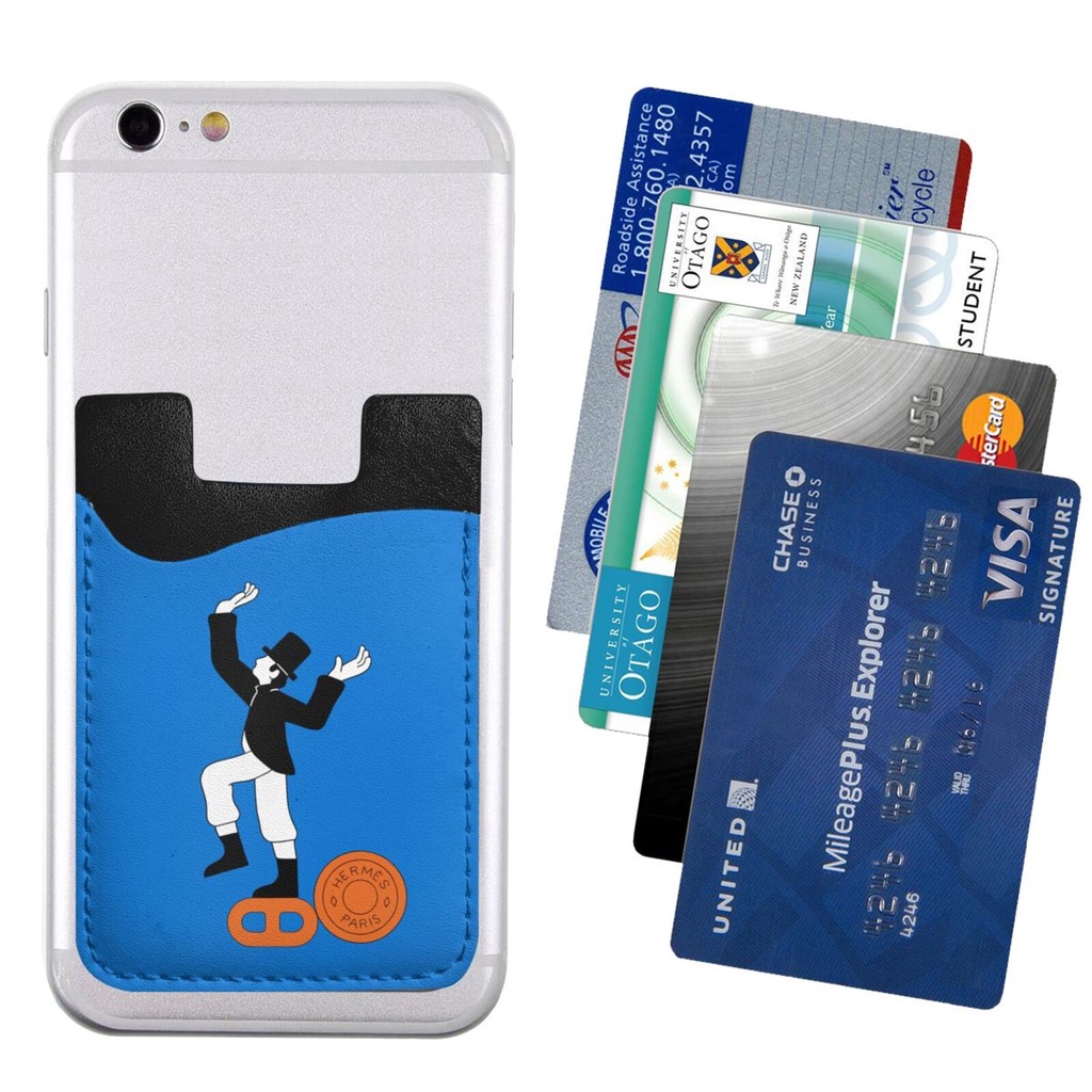 愛馬仕 PU 手機卡包 2.4*3.5 英寸信用卡證件夾口袋保護套