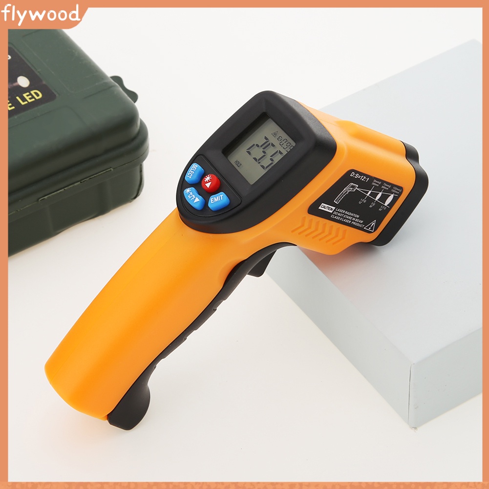 (現貨__flywood) Gm550 紅外測溫儀 LCD 背光 -50~550 攝氏度手持式非接觸式數字溫度計家用工業