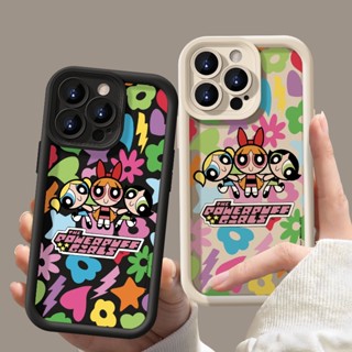 時尚卡通飛天小女警加厚軟殼適用於 IPhone 11 12 13 14 15 16 Pro Max 15 Plus 7