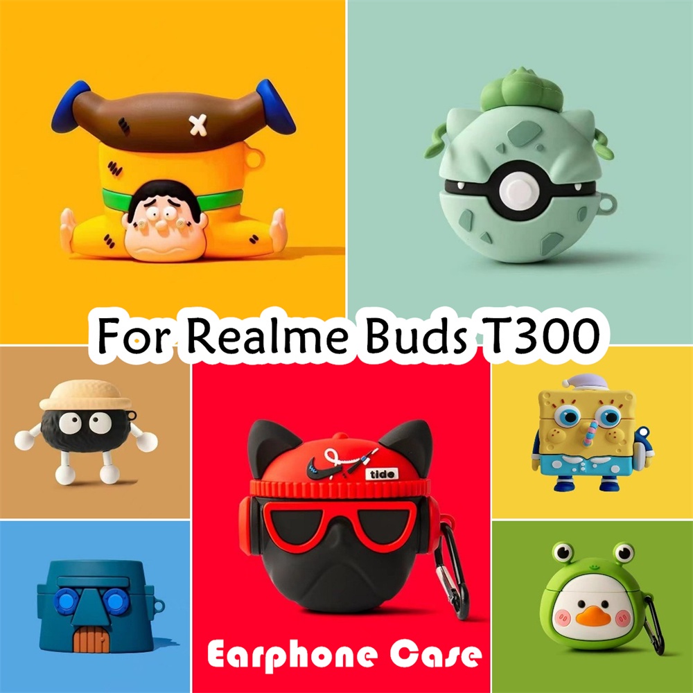 【有貨】適用於 Realme Buds T300 保護套搞笑卡通造型軟矽膠耳機套保護套 NO.1