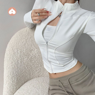 YOYOPEACH【現貨+預售緊身瑜伽服】瑜伽服長袖 拉鏈 運動上衣 韓國瑜伽服 瑜伽服上衣 瑜伽上衣瑜珈外罩