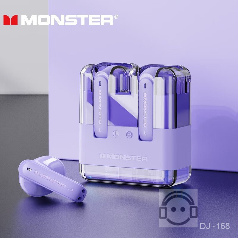 魔聲Monster XKT12 真無線耳機原裝藍牙耳機HIFI低延遲降噪耳機大電池容量遊戲運動耳機帶麥克風