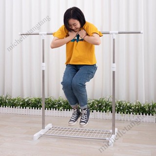 熱賣·宅配到家·不銹鋼單桿簡易落地晾衣架室內衣服掛架臥室家用衣桿小曬陽臺架子