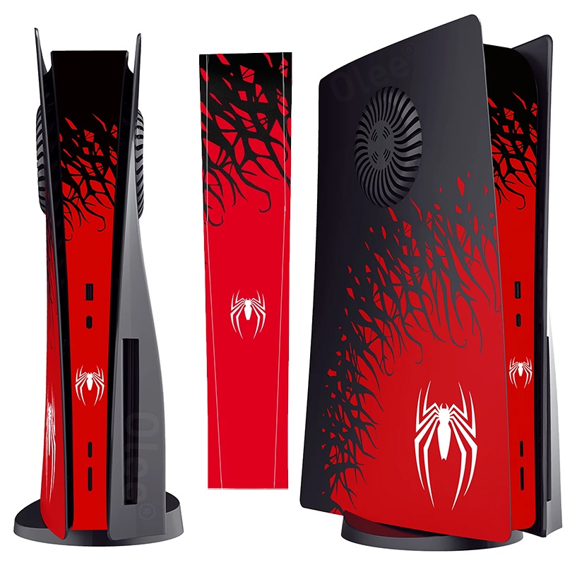Ps5 主機防塵罩網,PS5 主機光盤版中型皮膚貼紙(蜘蛛)