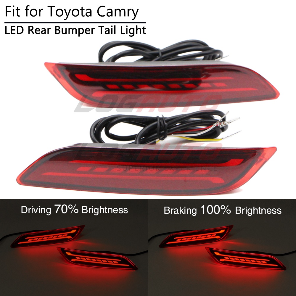 CAMRY 2 件 LED 後保險槓剎車尾燈適用於豐田凱美瑞 XV70 2018 2019 2020 2021 2022
