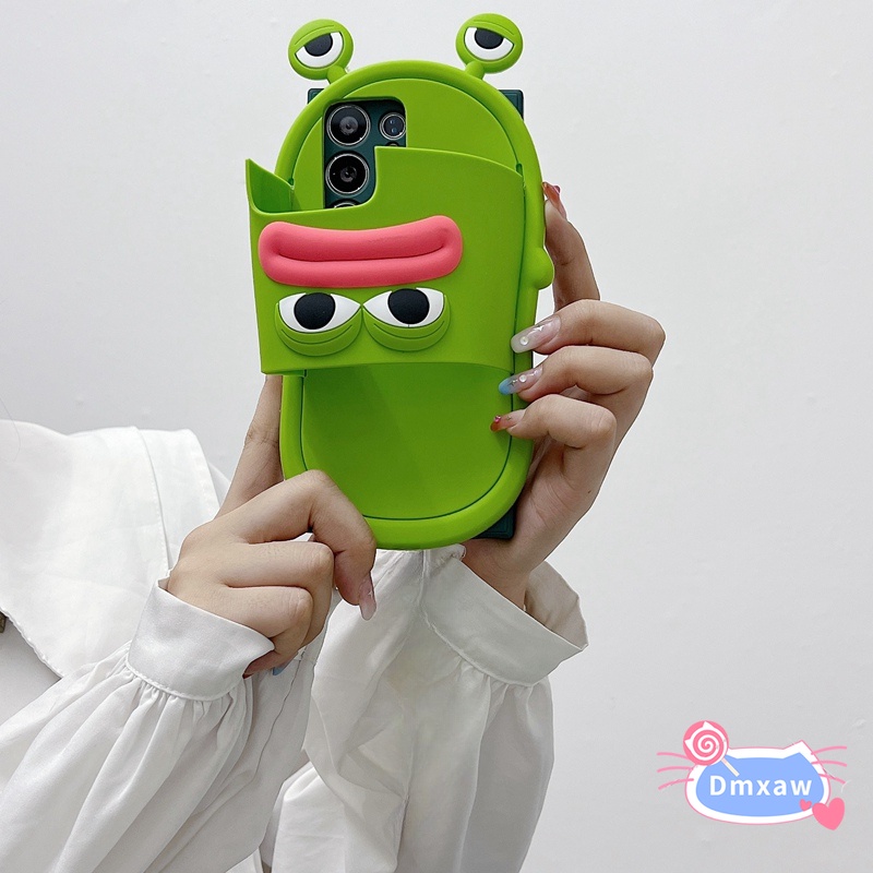 SAMSUNG 有趣的青蛙拖鞋形狀手機殼適用於三星 Galaxy S23 Ultra S23 Plus S22 S21