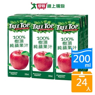 樹頂treetop100%蘋果汁200ml x24入【愛買】