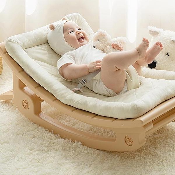 【現貨✨免運】哄娃神器嬰兒搖搖椅子 寶寶哄睡躺椅子 現代簡約帶娃新生兒搖床 電動搖籃椅子 簡易安撫椅子