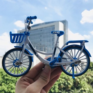 創意模擬合金迷你腳踏車模型擺件摺疊山地車拼裝單車兒童玩具禮物