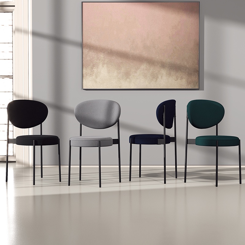 《Royal_Furniture》開發發票免運輕巧設計師凳子家用單人靠背椅子鐵藝日月星巴克咖啡店咖啡廳餐椅