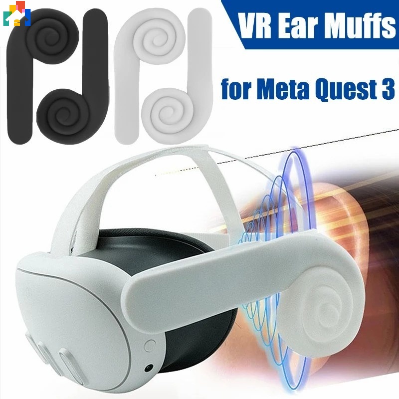 簡單的矽膠音量收集器耳罩兼容 Meta Quest 3 方便的螺旋聲音增強器耳機耳罩 VR 遊戲配件