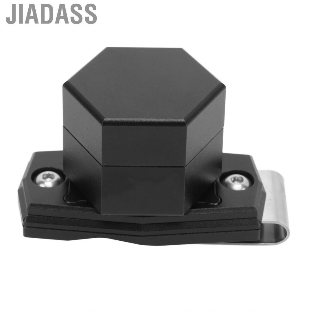 Jiadass 六角形撞球桿粉筆盒帶磁性夾 6063 鋁製黑色輕型便攜式撞球盒