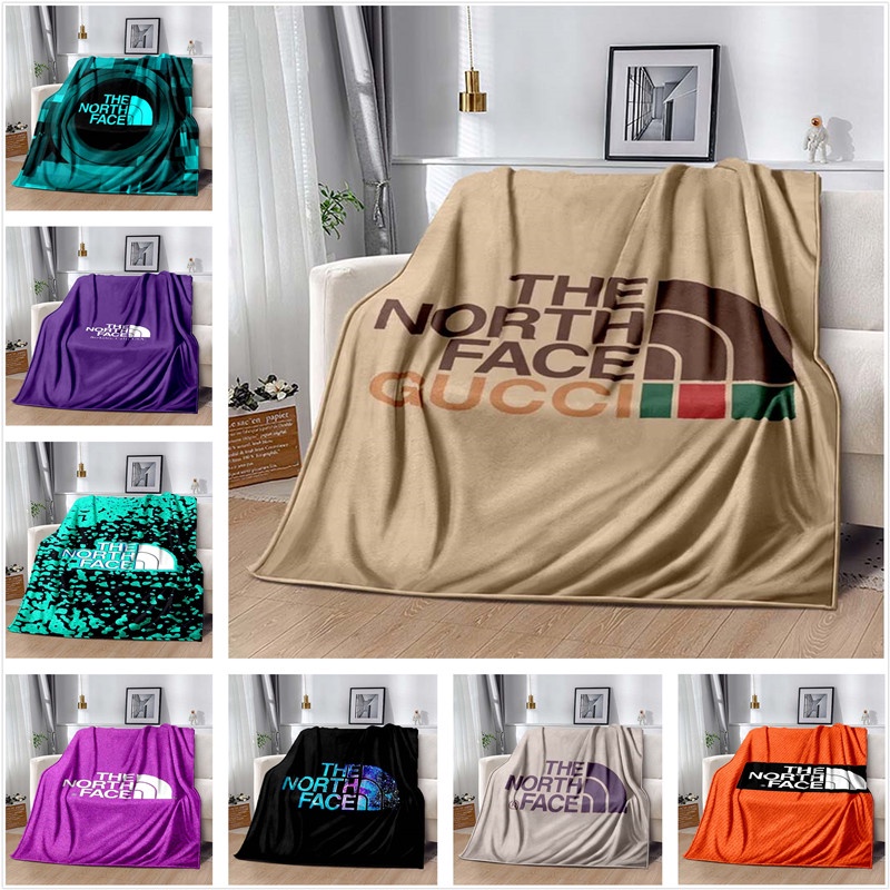 北面 時尚品牌the North Face Logo印花毯子成人家居臥室蓋毯子戶外便攜毯子法蘭絨柔軟保暖可定制1
