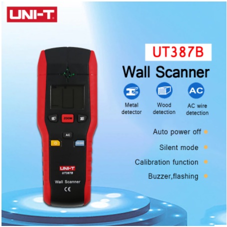 Uni-t 牆壁掃描儀 UT387B 套圈儀表有色金屬探測器銅木金屬探測器閃爍 LED 燈指示