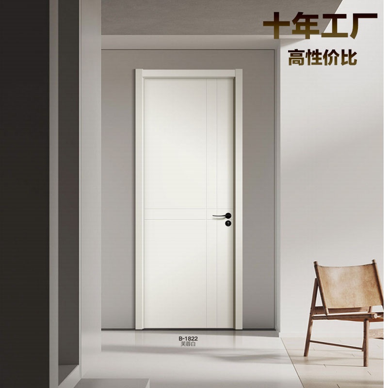 【廠家直銷✨免運】白色房門 簡約家用免漆木門 室內實木複合門 套裝門 隔音卧室門