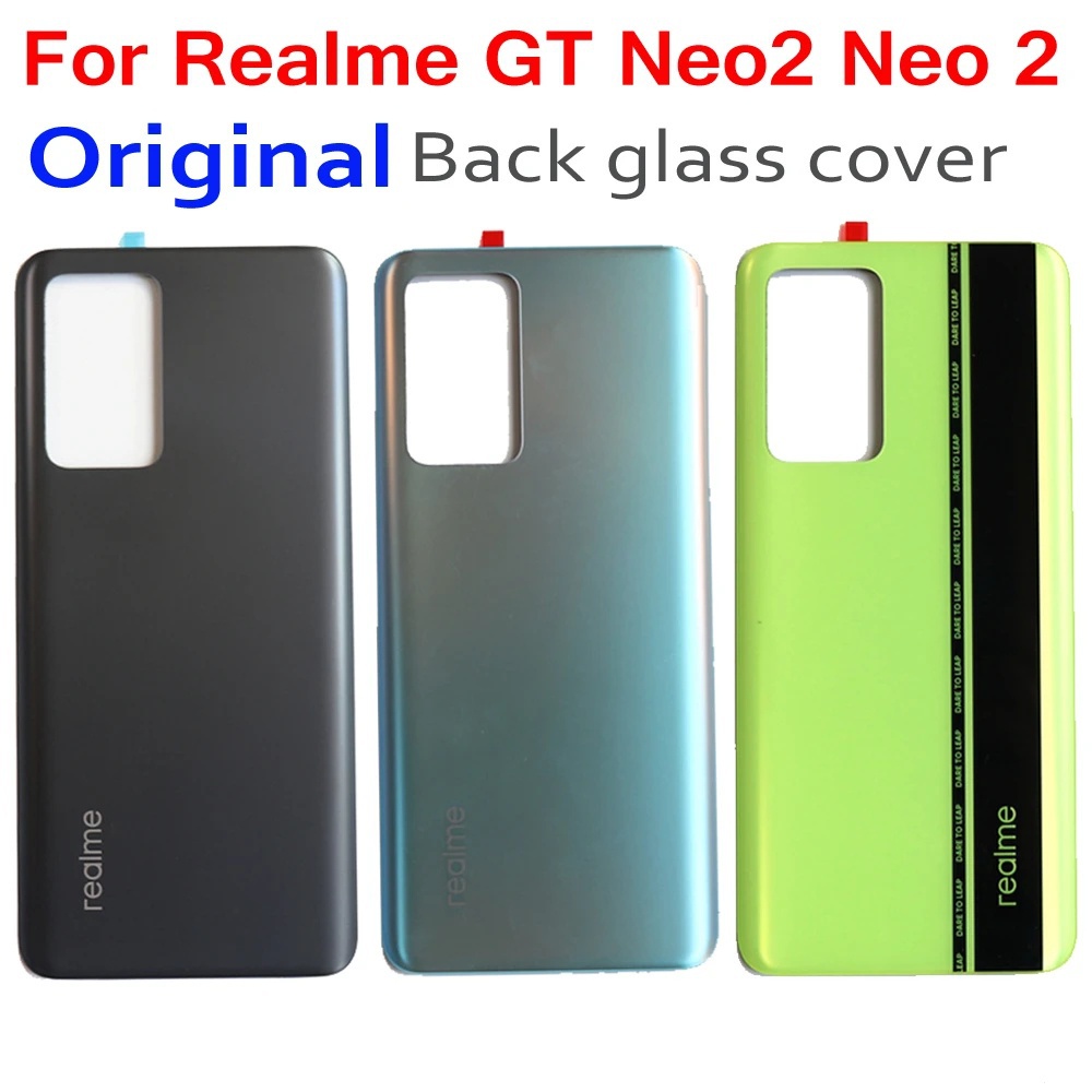 100% 原裝電池後蓋玻璃蓋適用於 Realme GT Neo 2 Neo2 5G RMX3370 外殼蓋盒更換 Rea