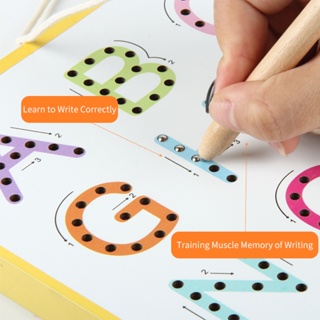 🌈兒童木製雙面ABC磁性二合一字母板 字母大小寫練習描記跟蹤板玩具