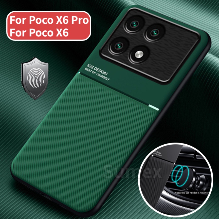 XIAOMI 適用於小米 PocoX6 Poco X6 Poco X6 Pro 5G 手機殼車載磁性伴侶支架皮套 hp