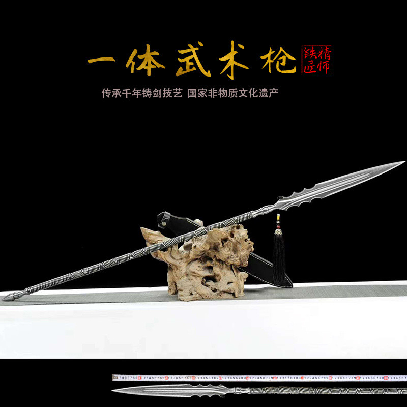 花紋鋼純一體槍楊家槍霸王槍武術槍十八般兵器抖音同款馬槊未開刃